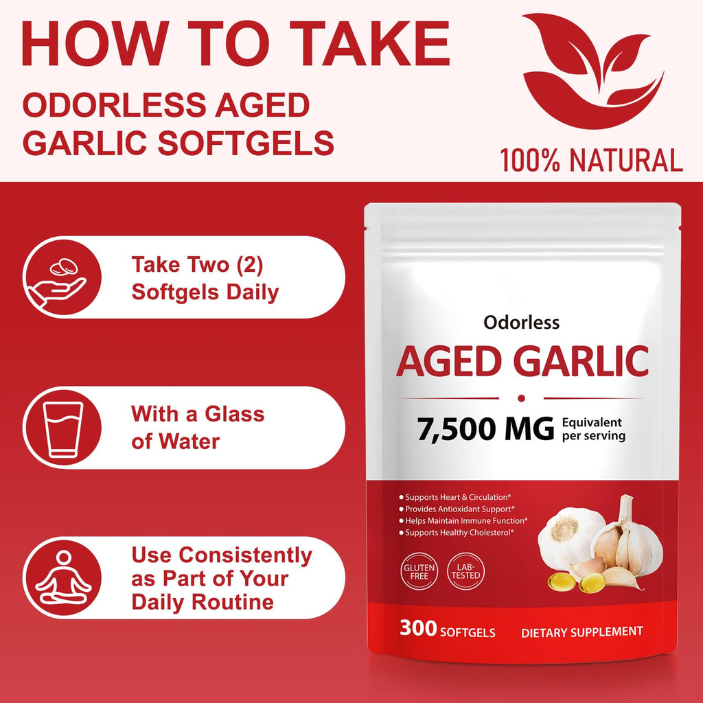 Odorless Garlic Supplement 300 Softgels Y5000