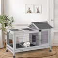 Wood Rabbit Hutch with Wire Mesh K7905
