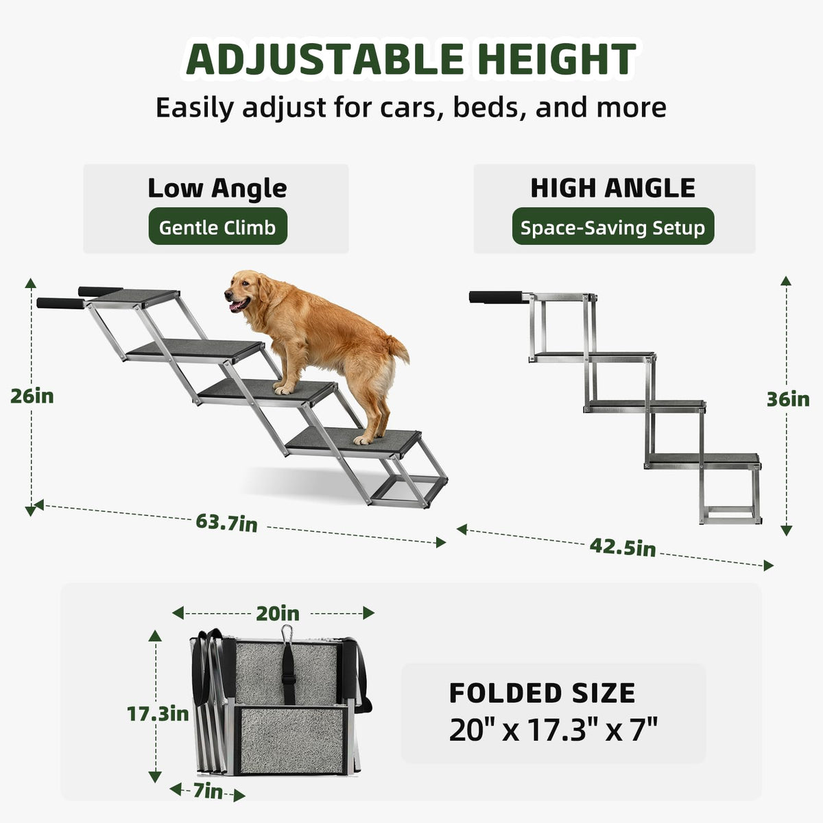 20'' Extra Wide 4-Step Aluminum Dog Stairs N424216