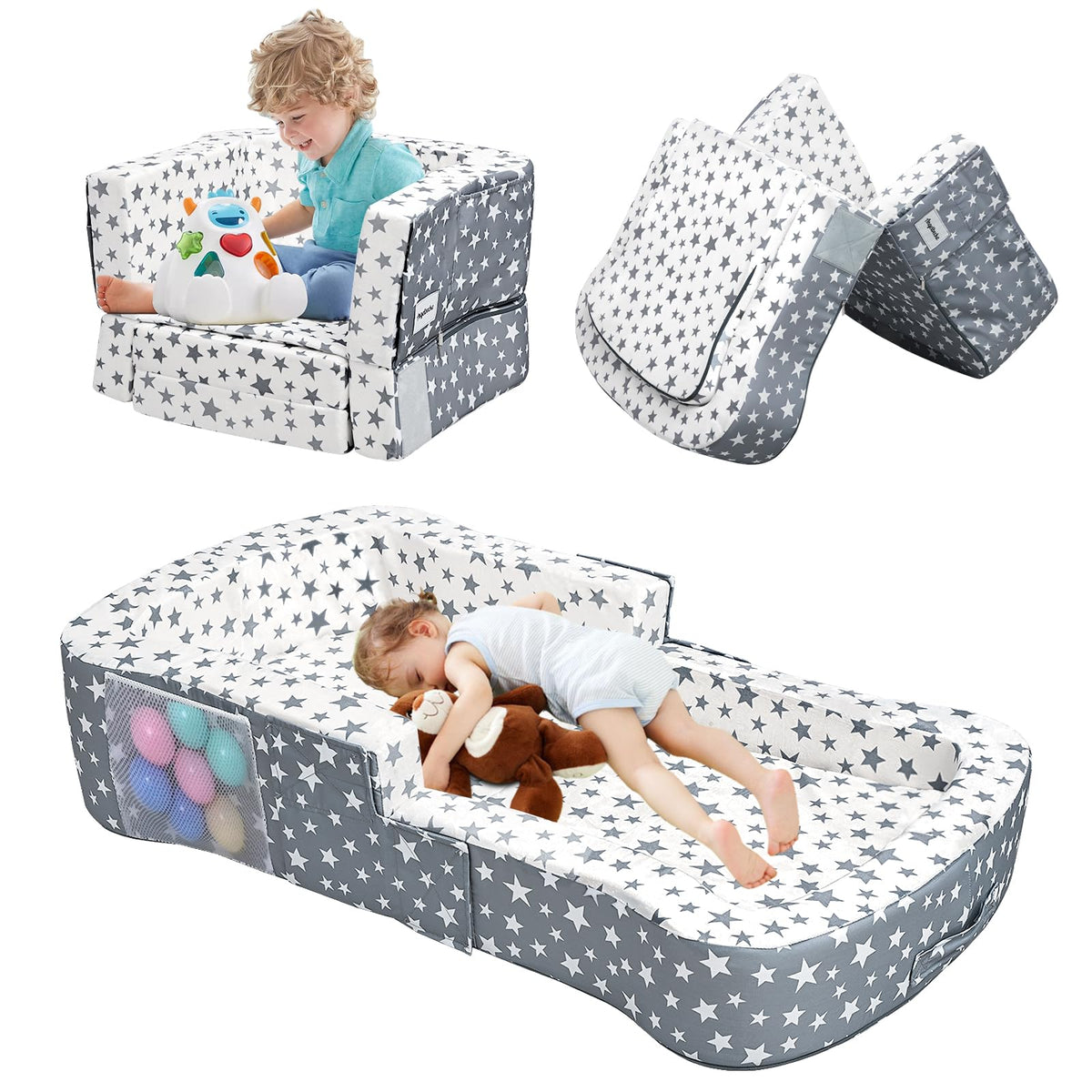 Portable Toddler Travel Bed & Chair 2-in-1 T4329