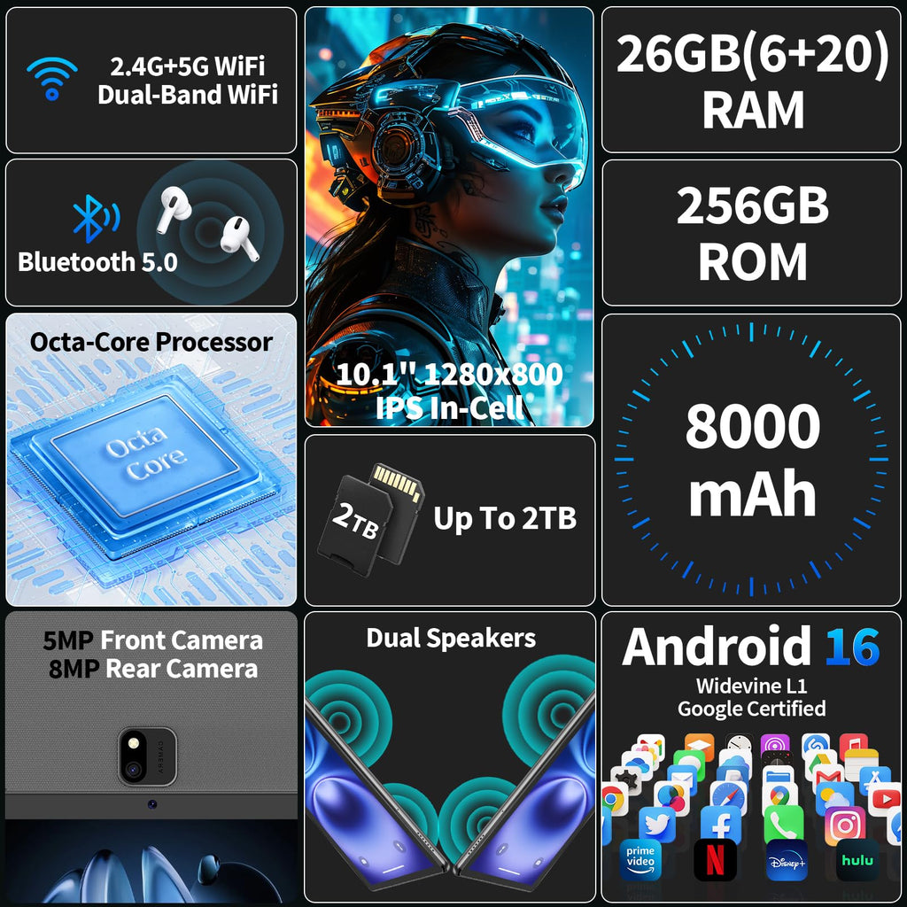 Android 16 Tablet with Keyboard D82051