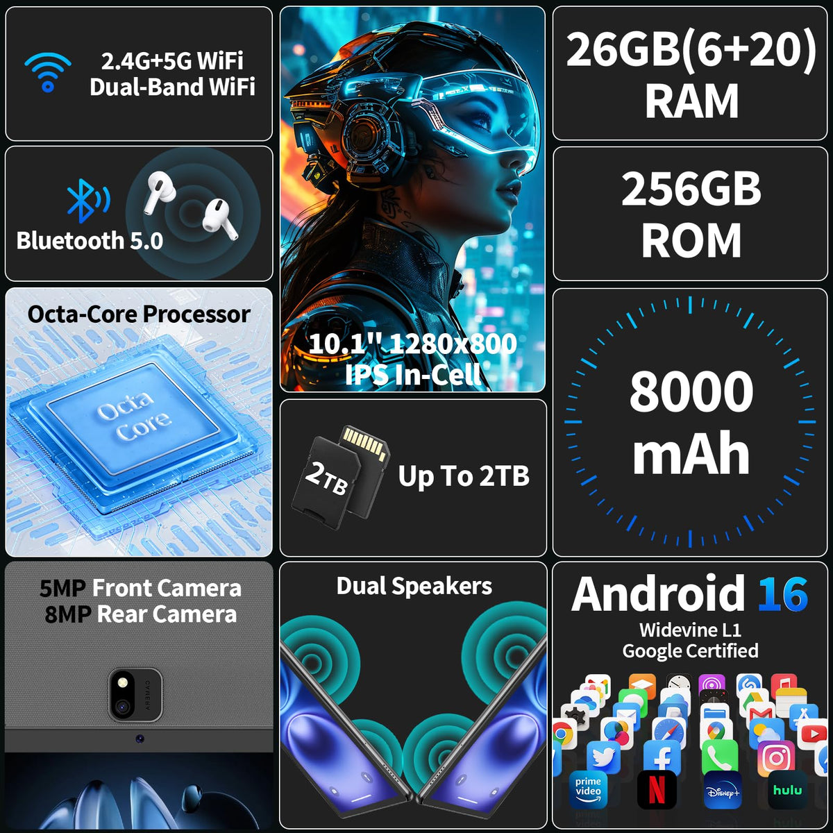 Android 16 Tablet with Keyboard D82051
