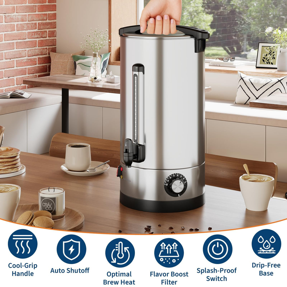 10L Double Wall Stainless Steel Coffee Urn R105896