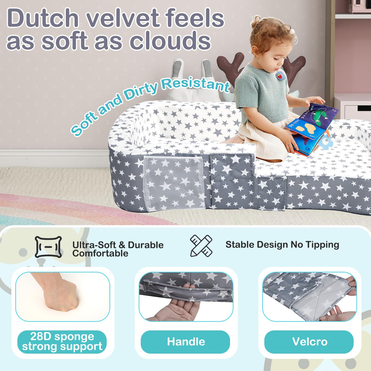 Portable Toddler Travel Bed & Chair 2-in-1 T4329