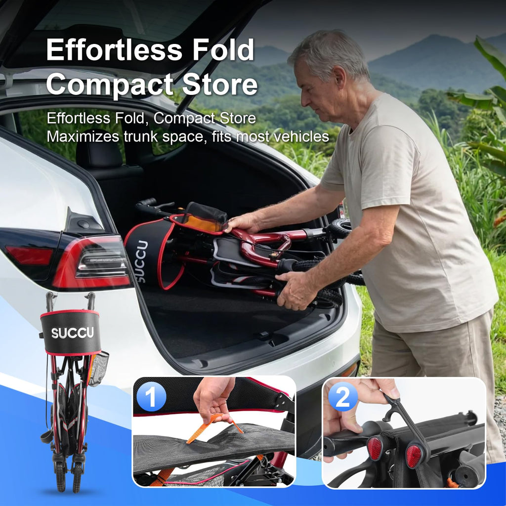 Red 8" All-Terrain Rollator Walker M58569
