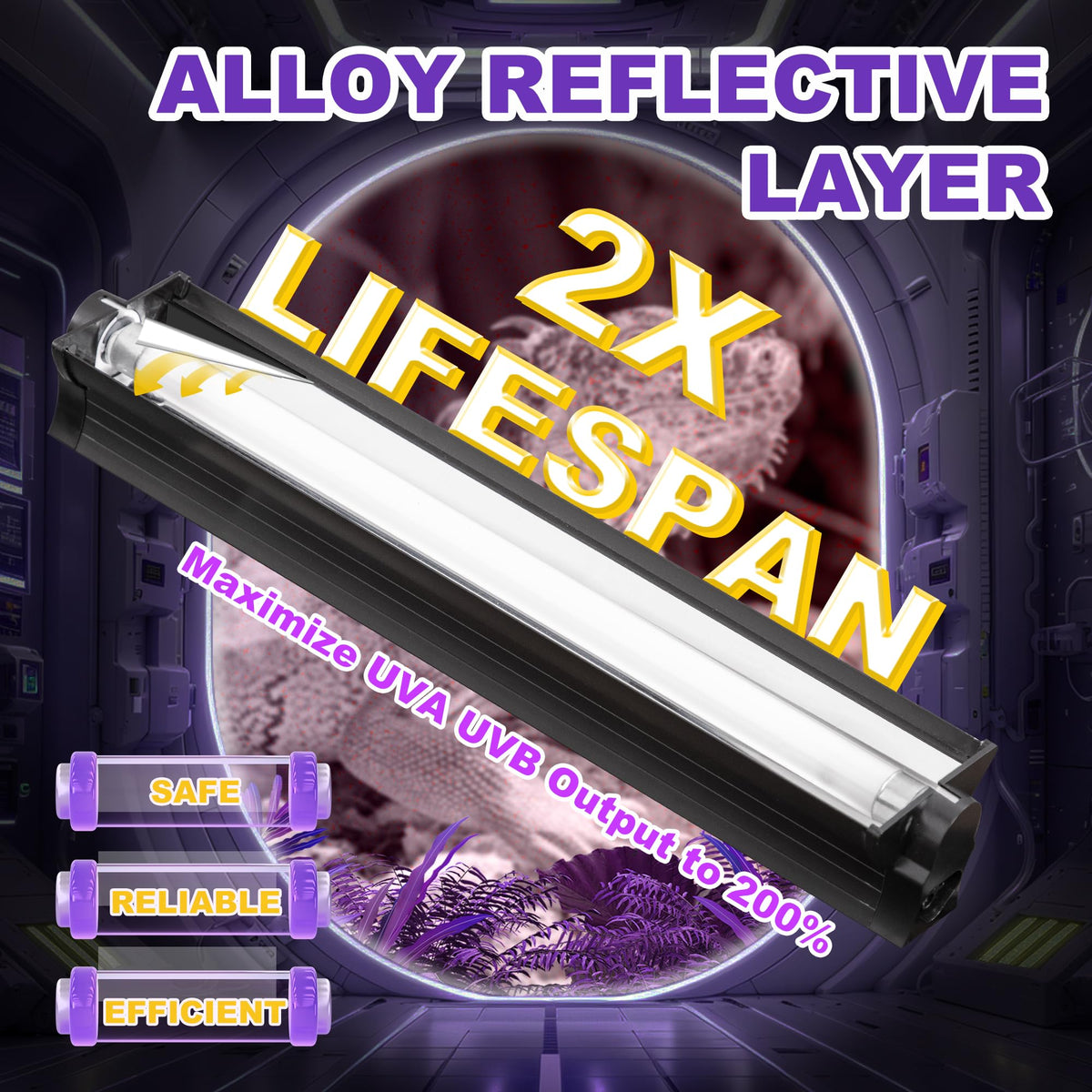8W 5.0 UVB Reptile Light Fixture Q902110