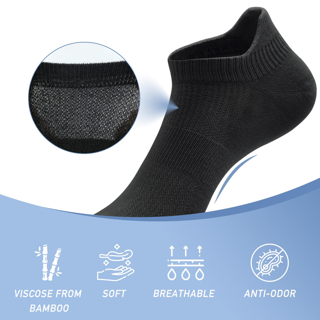 Viscose Bamboo Low Cut No Show Socks 5 Pairs L9966