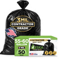 55 Gallon 3 Mil Heavy Duty Contractor Trash Bags F6764