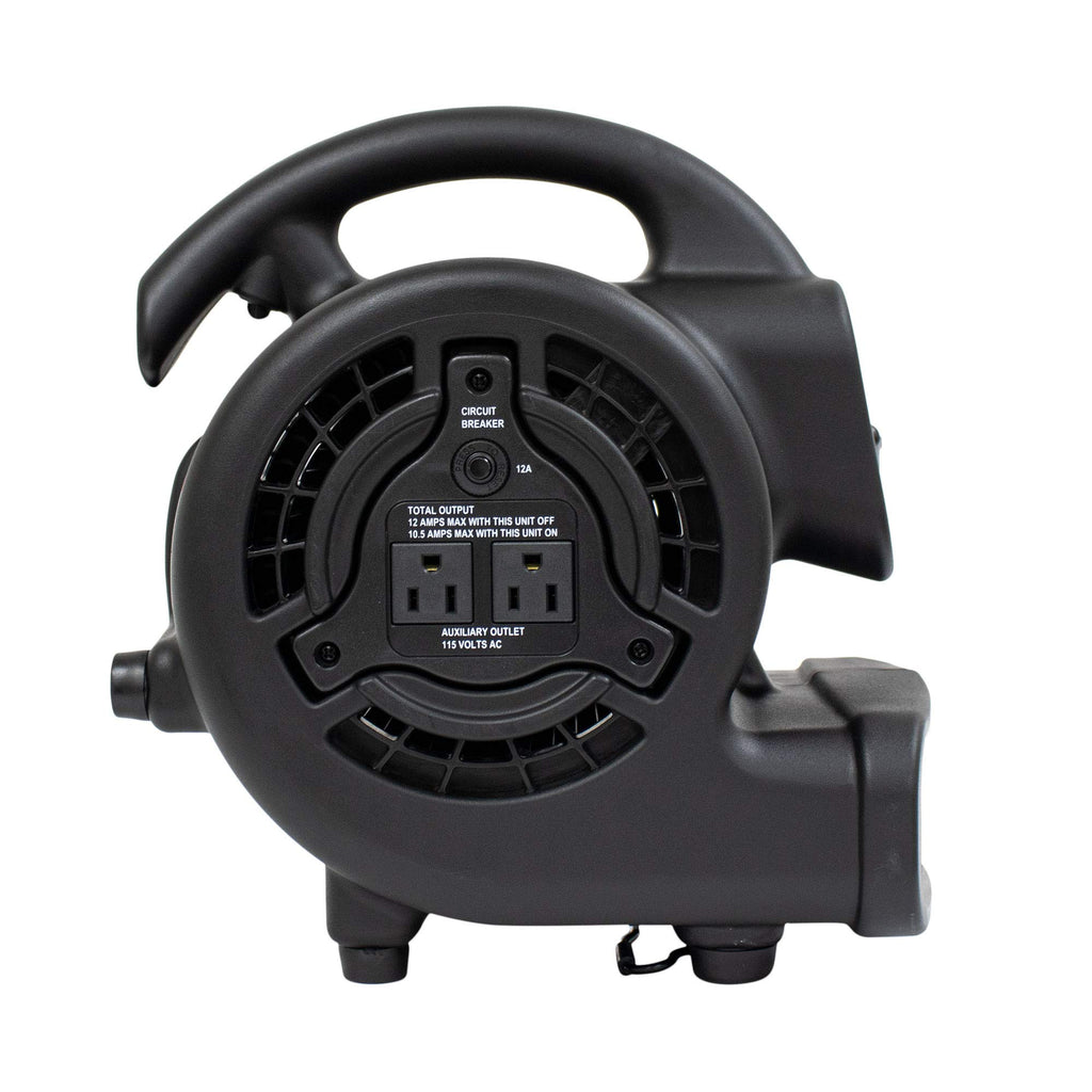 138 W 600 CFM Centrifugal Air Mover, Carpet Dryer, Floor Fan, Blower, Black Y39631
