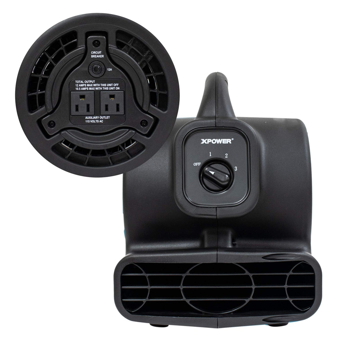 138 W 600 CFM Centrifugal Air Mover, Carpet Dryer, Floor Fan, Blower, Black Y39631