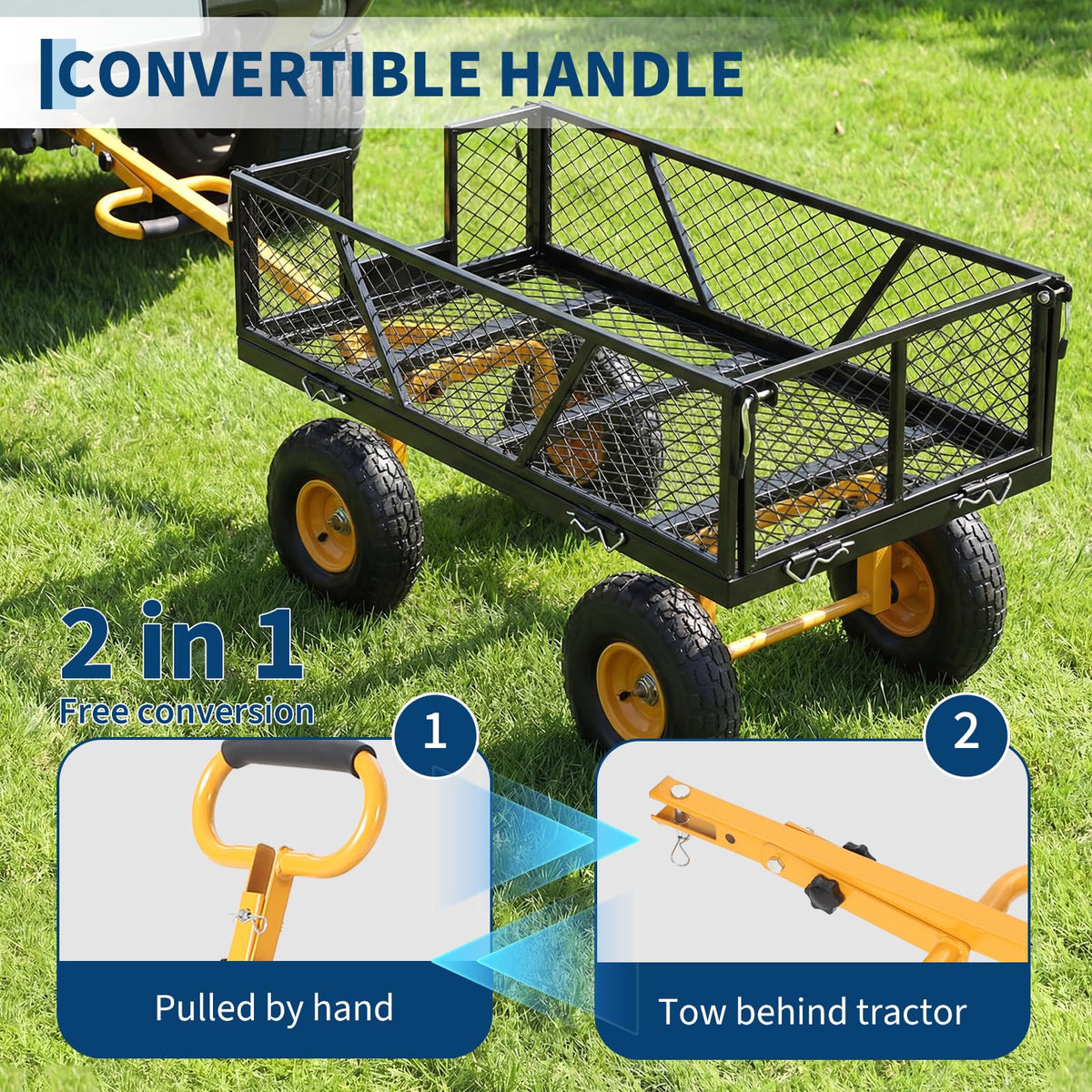 Black Heavy Duty Steel Garden Cart A662460