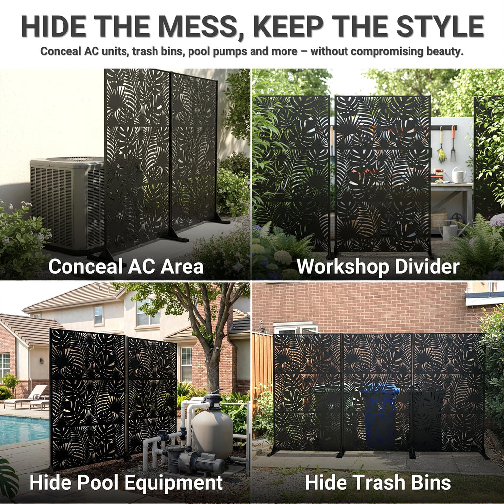 72in Laser Cut Steel Privacy Screen Z134