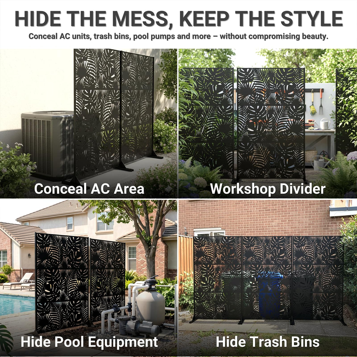 72in Laser Cut Steel Privacy Screen Z134