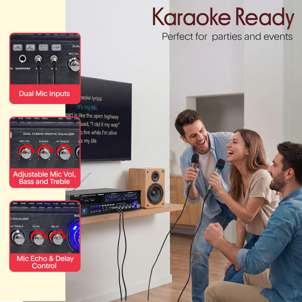 2000W 6-Channel Bluetooth Hybrid Home Amplifier P282204