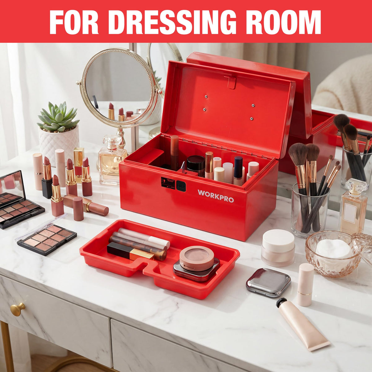 10.8" Mini Metal Tool Box with Removable Tray F911