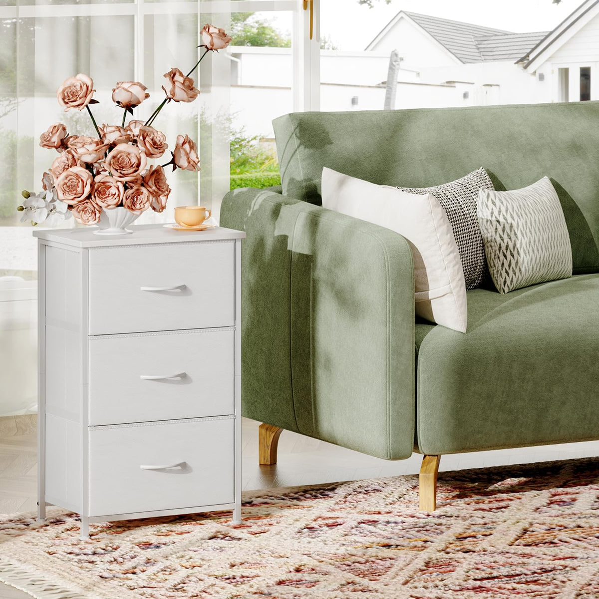 White 3 Drawer Dresser M33457