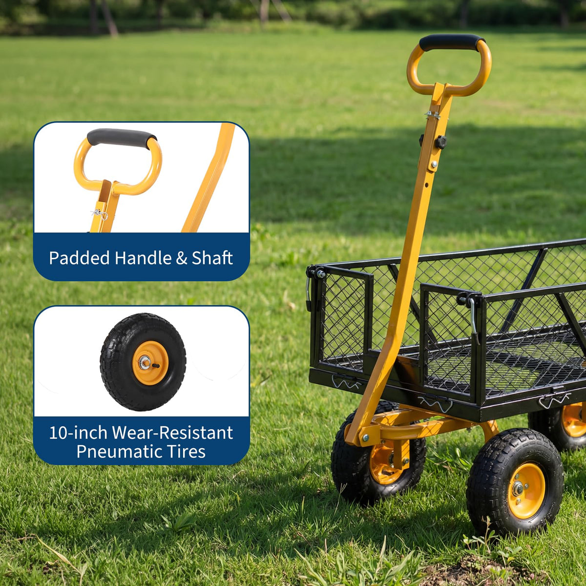 Black Heavy Duty Steel Garden Cart A662460