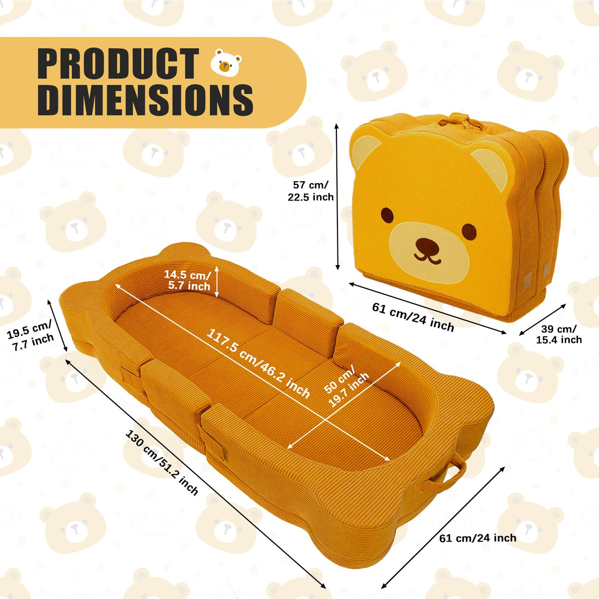 Portable Foldable Toddler Travel Bed with Safety Rail I647739