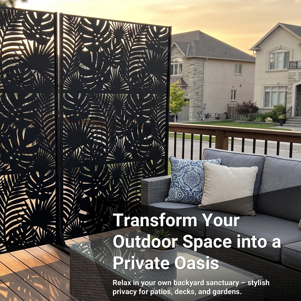 72in Laser Cut Steel Privacy Screen Z134