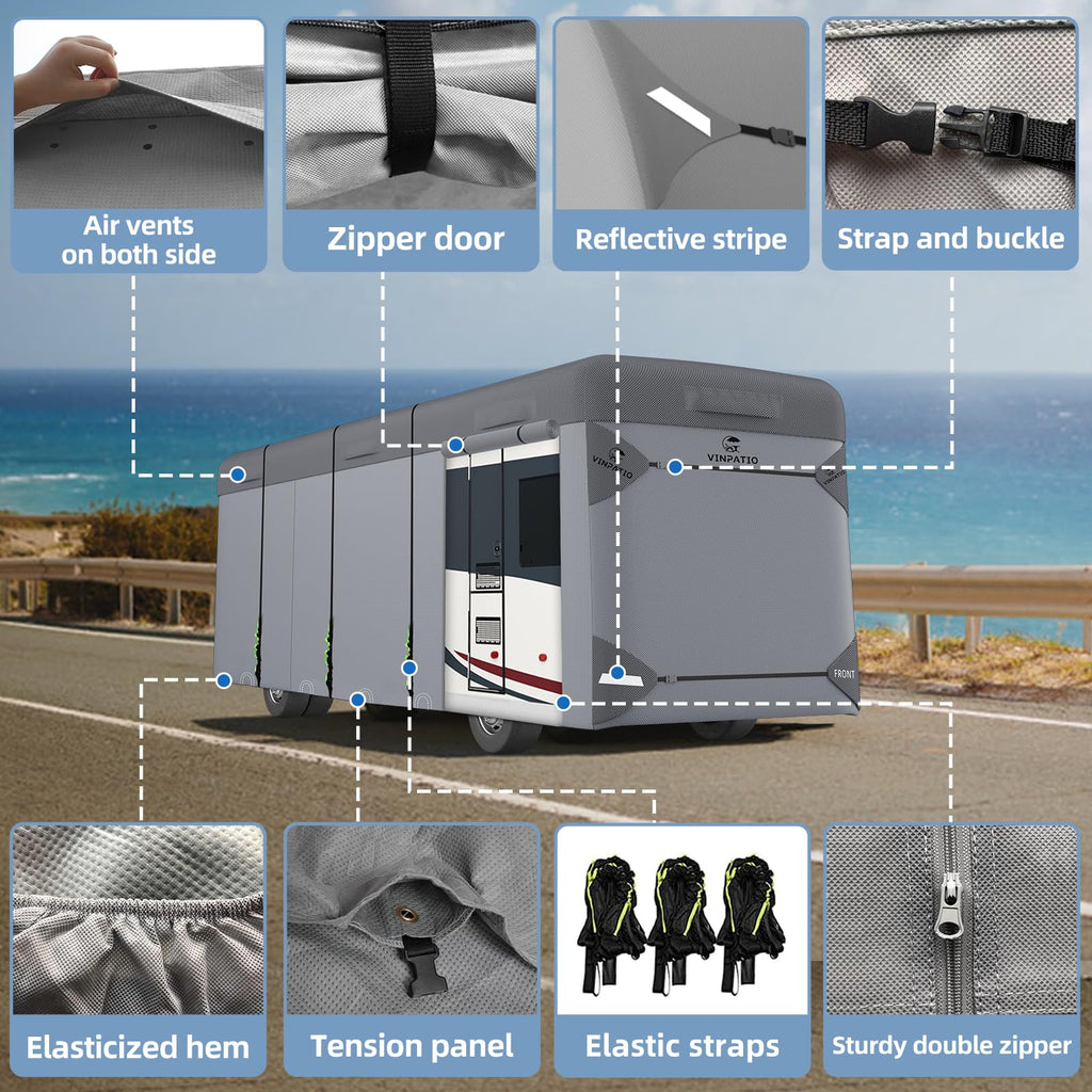 Class A RV Cover 7 Layers 34'-37' Windproof Waterproof A6382