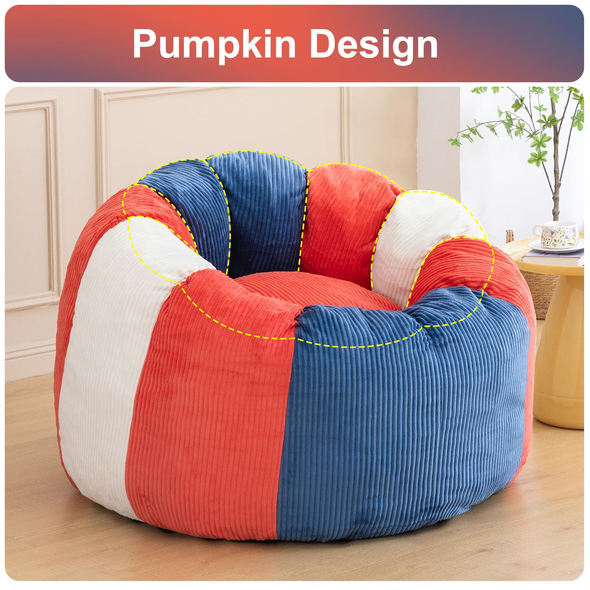 Shredded Foam Bean Bag Chair with Arms L867