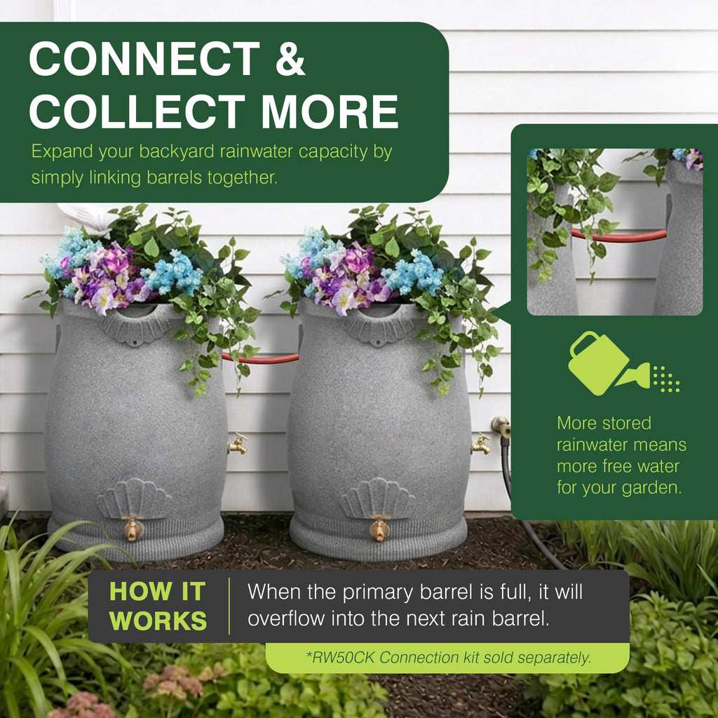 50 Gallon Urn Shaped Water Collection Barrel K362932