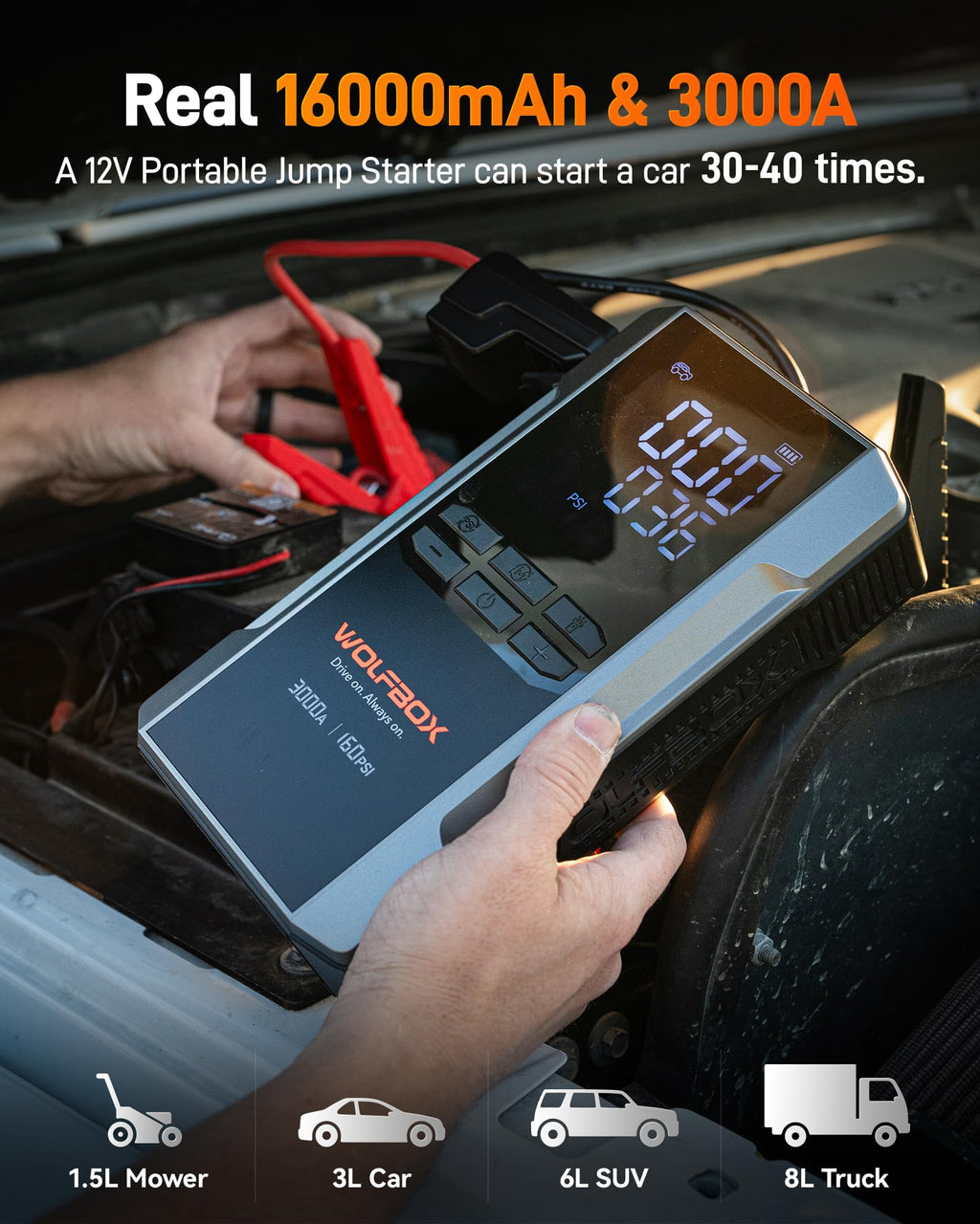 3000A Jump Starter with Air Compressor J34332