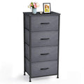 Black Grey 4 Drawer Fabric Storage Dresser L44028