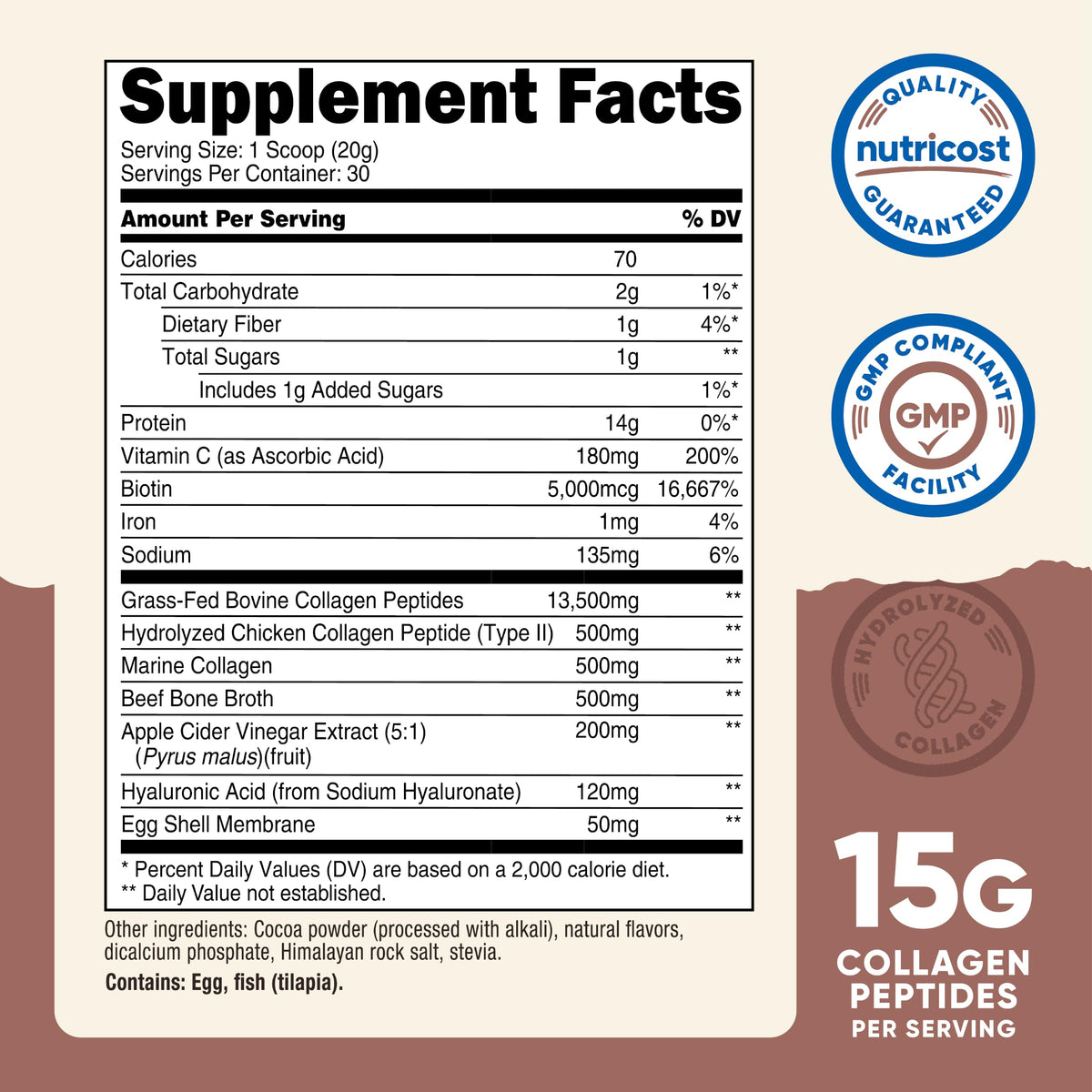 Multi Collagen Protein Powder Milk Chocolate 30 Serv F4910
