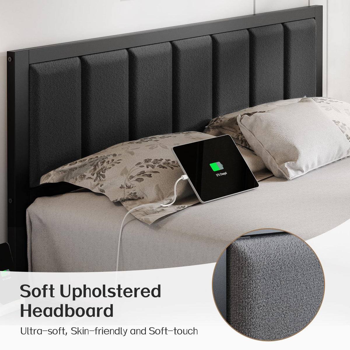 Full Bed Frame with Headboard E73746