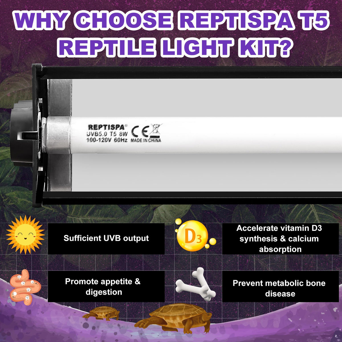 8W 5.0 UVB Reptile Light Fixture Q902110