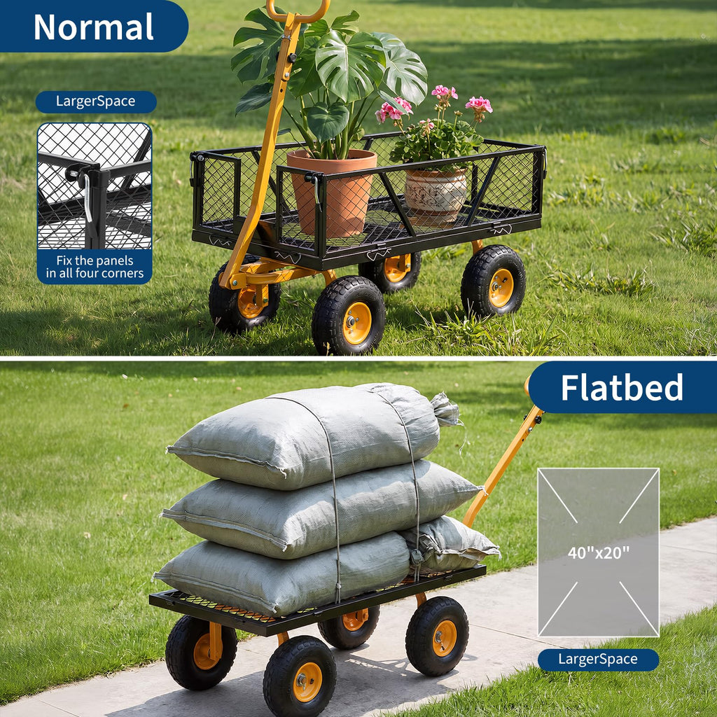 Black Heavy Duty Steel Garden Cart A662460