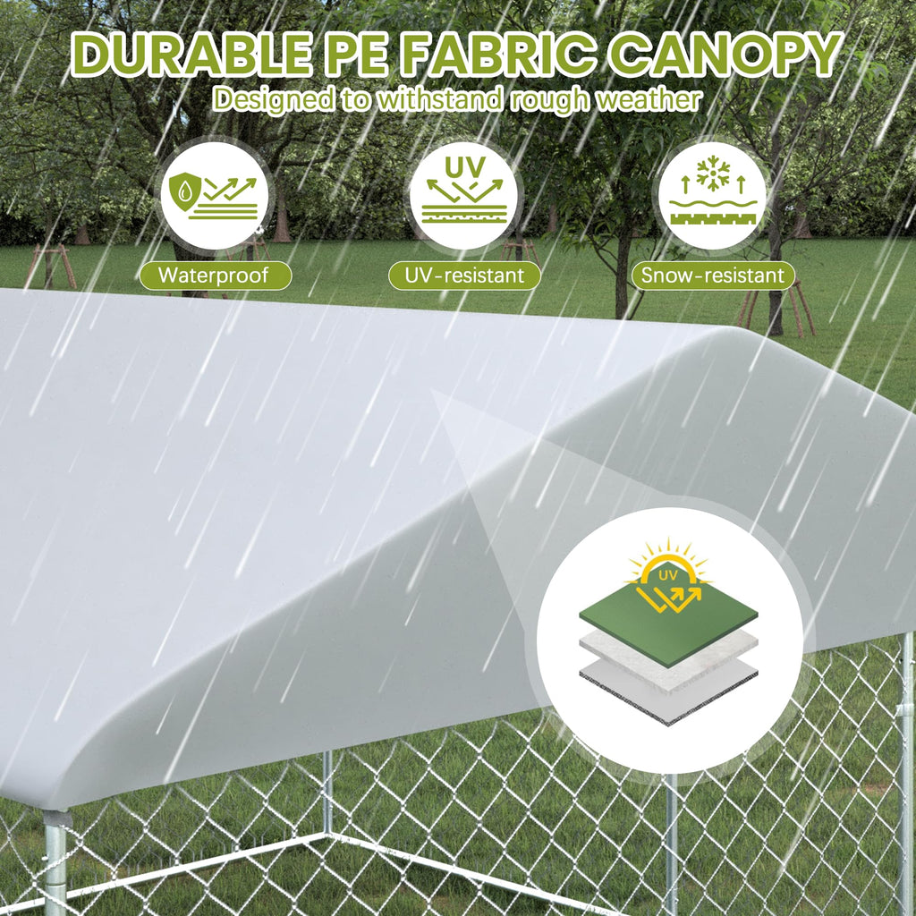 10FT x 10FT Outdoor Dog Kennel with Roof A4613