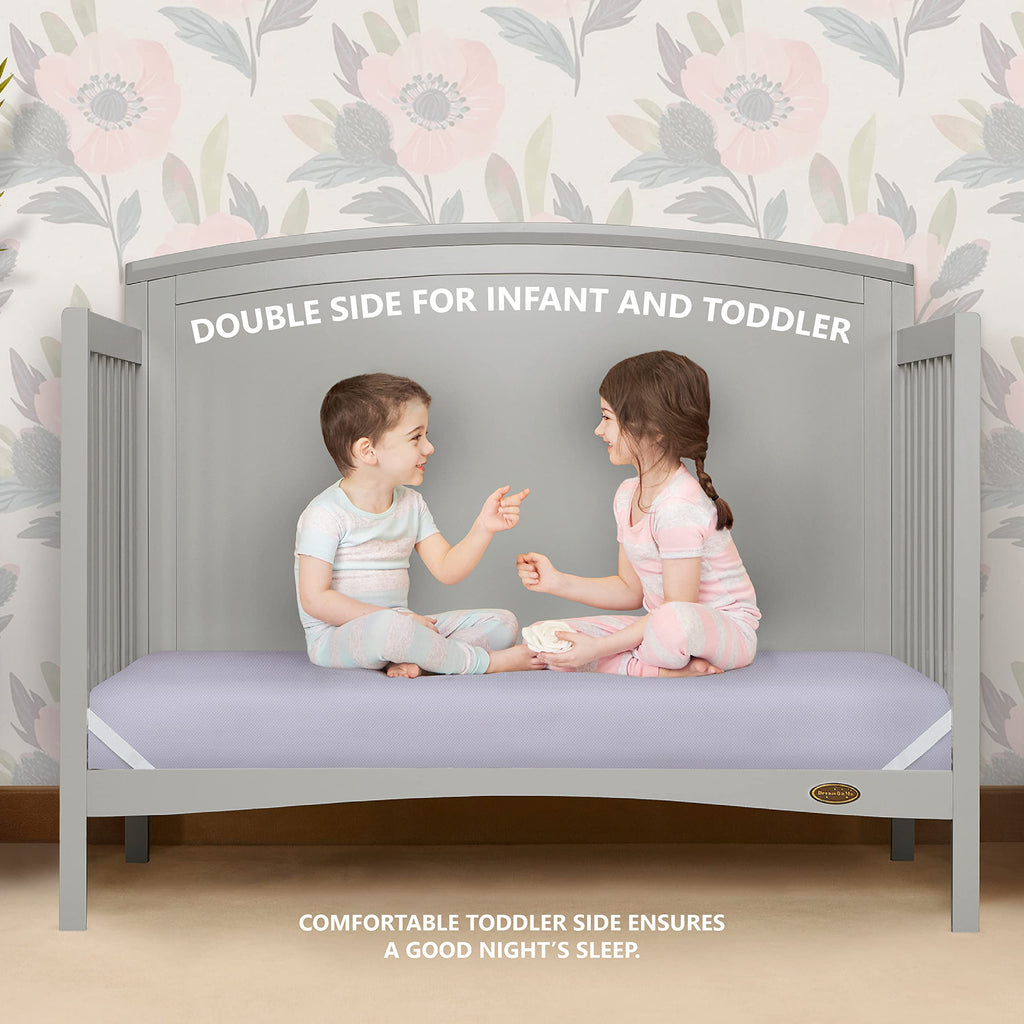 Periwinkle Crib and Toddler Mattress with 3D Mesh Cover J89033