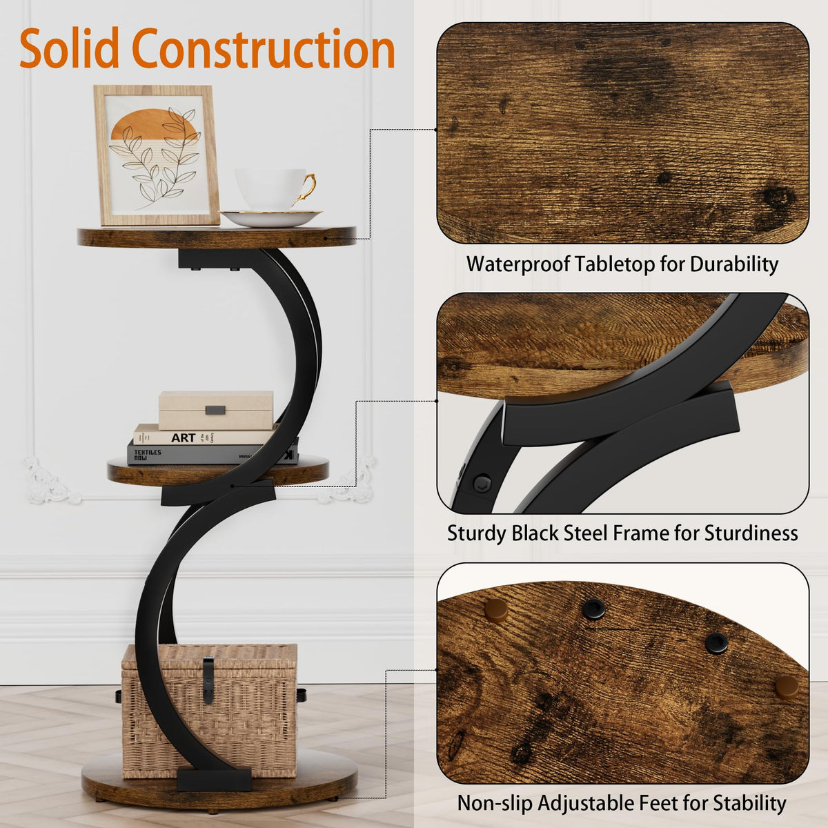 3-Tier Round Side Table X550