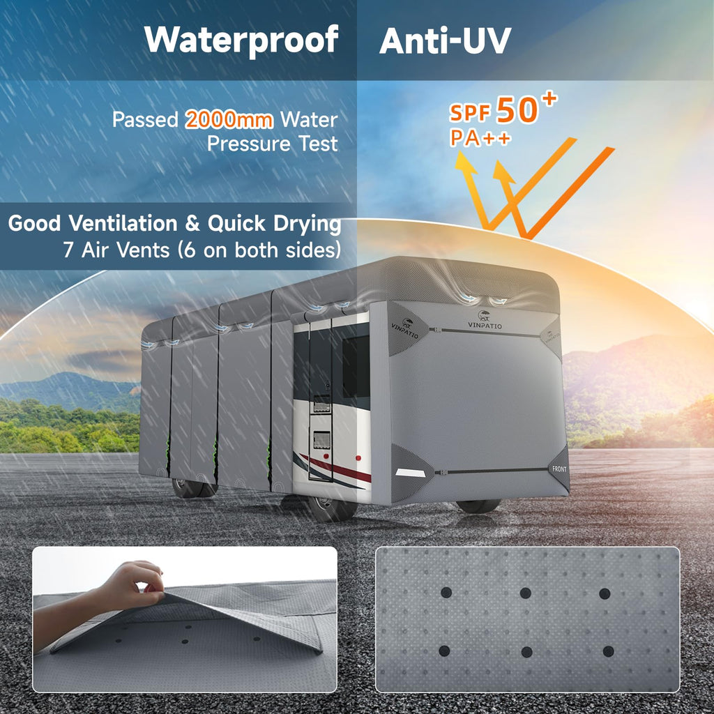 Class A RV Cover 7 Layers 34'-37' Windproof Waterproof A6382