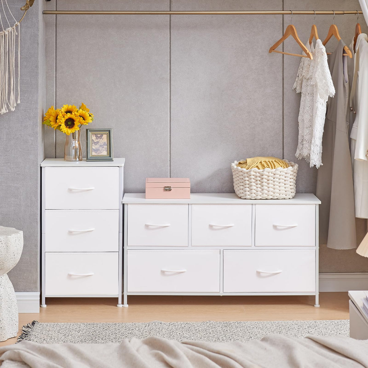 White 3 Drawer Dresser M33457