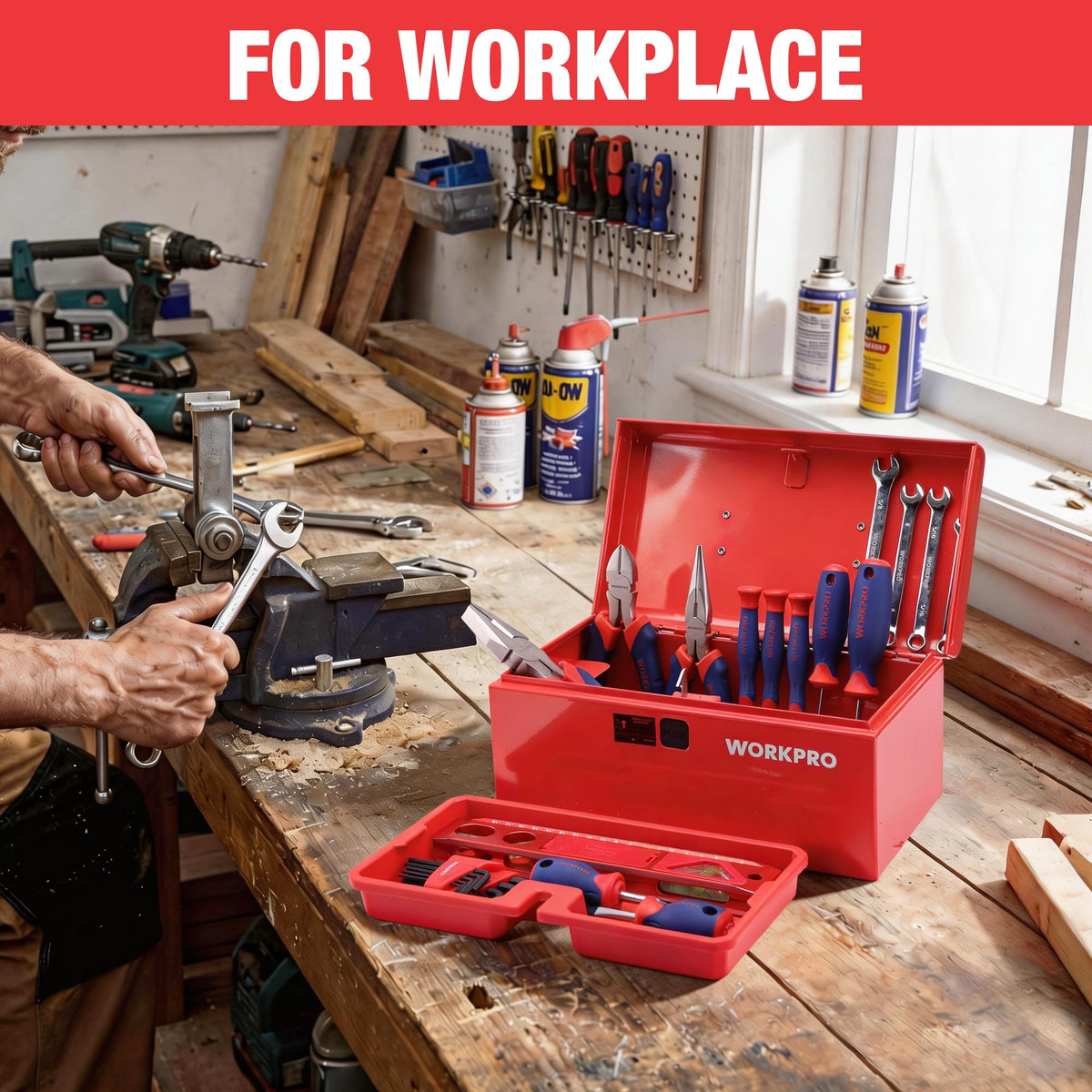 10.8" Mini Metal Tool Box with Removable Tray F911