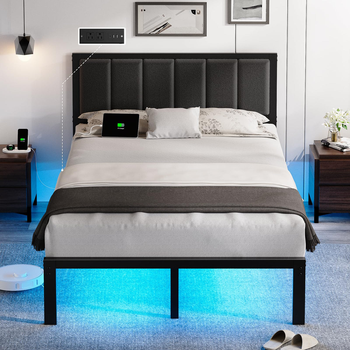 Full Bed Frame with Headboard E73746