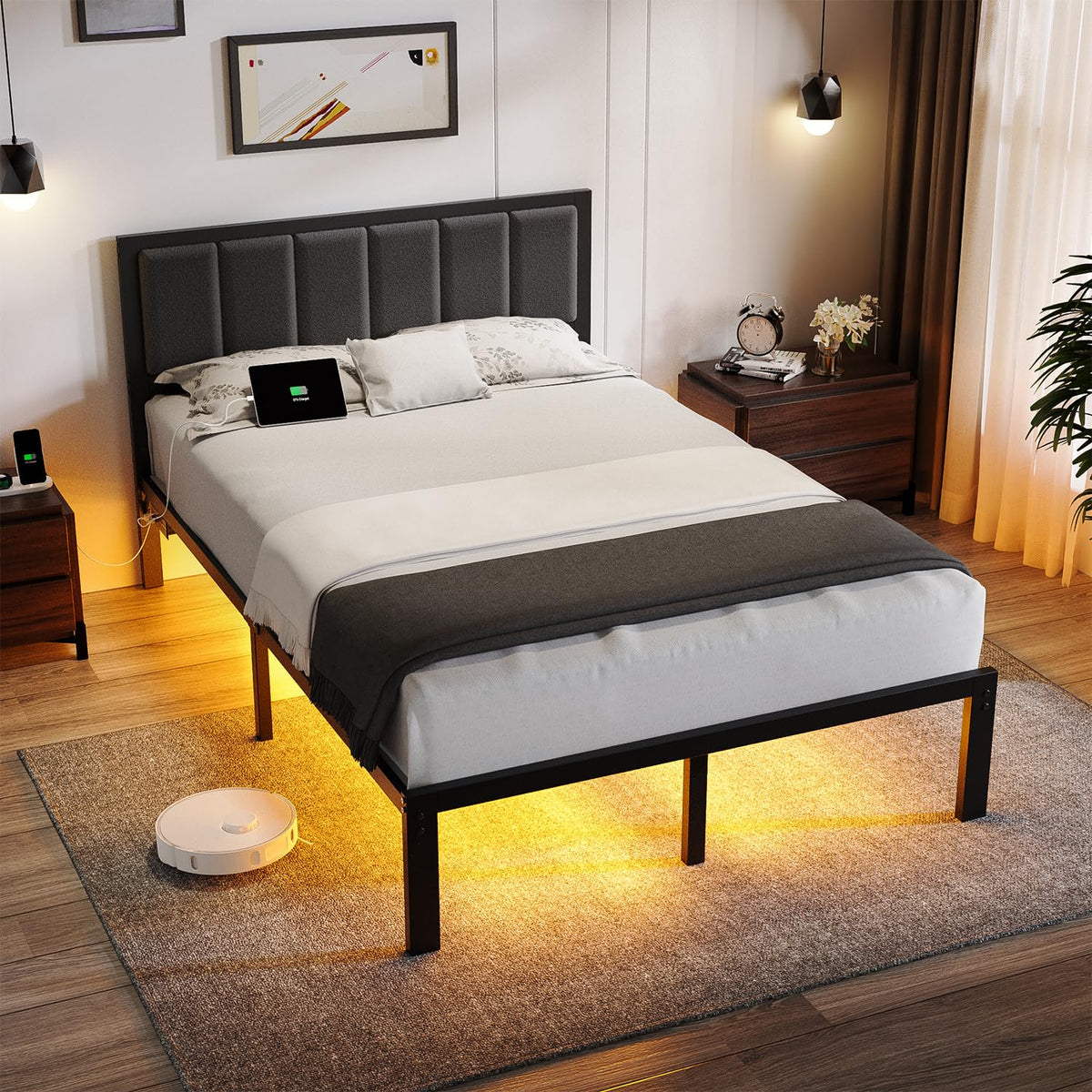 Full Bed Frame with Headboard E73746