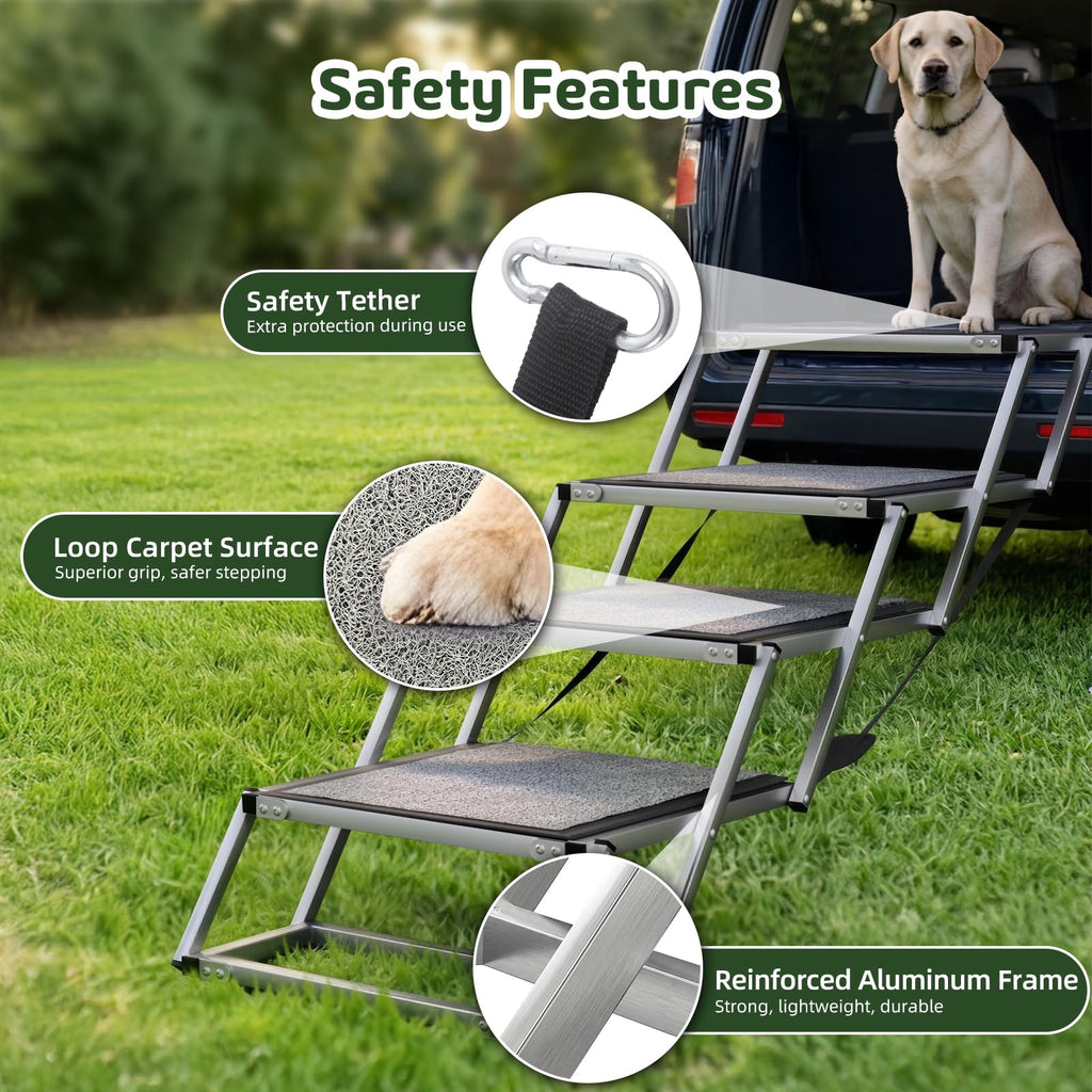 20'' Extra Wide 4-Step Aluminum Dog Stairs N424216