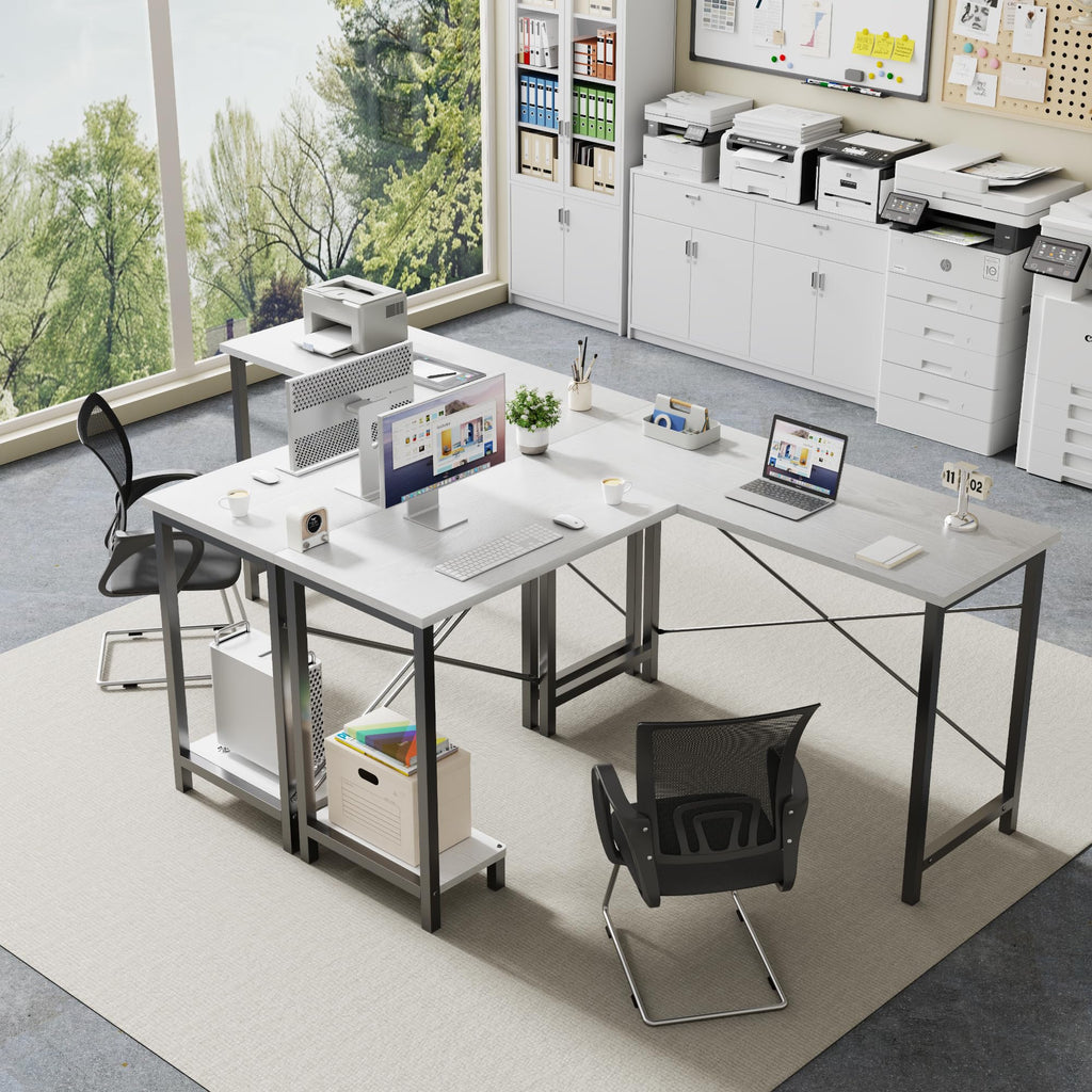 50-Inch Reversible L Shaped Desk with CPU Shelf H828141