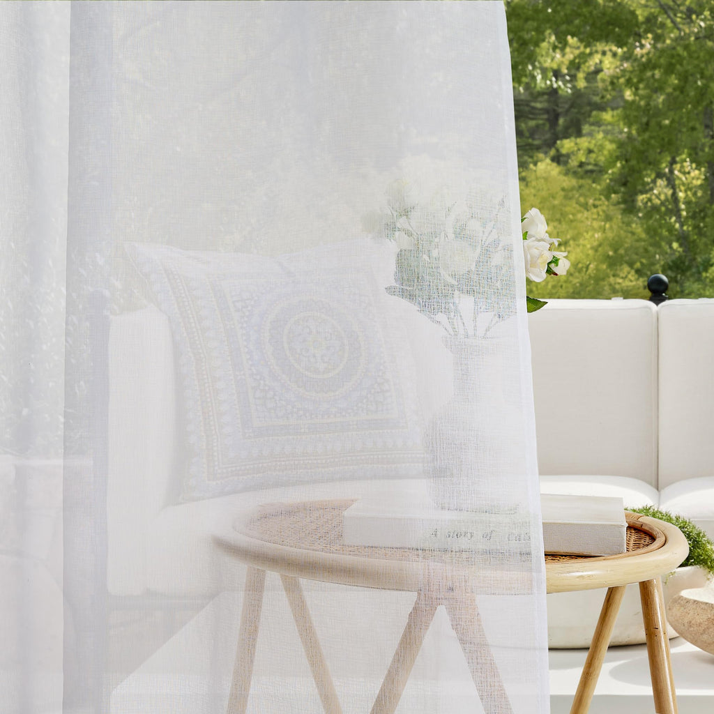 Waterproof Semi-Sheer Outdoor Curtains B737013