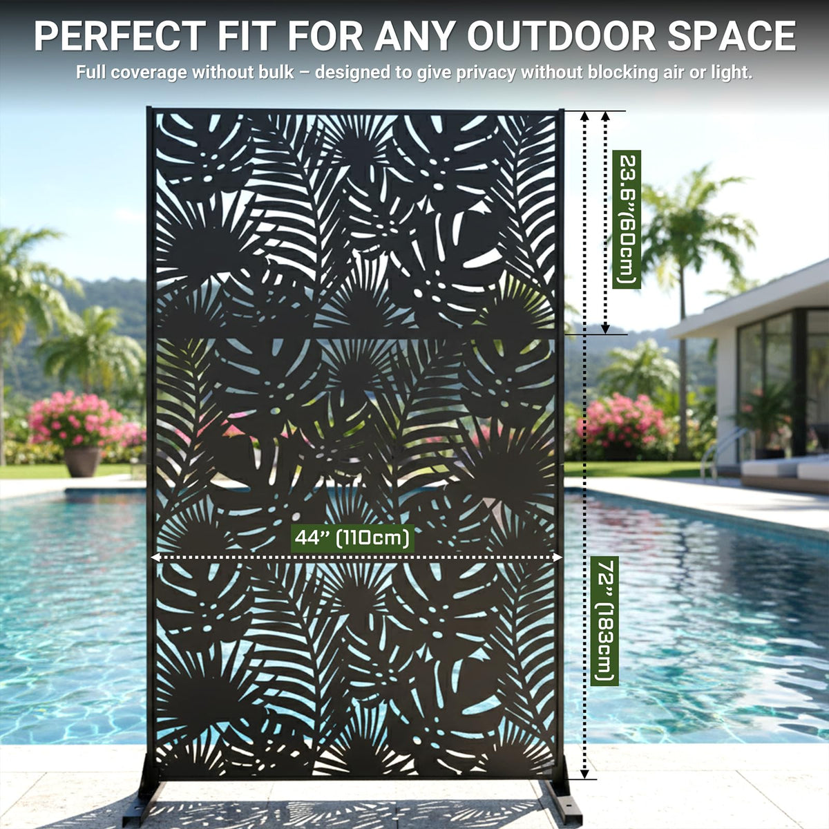 72in Laser Cut Steel Privacy Screen Z134