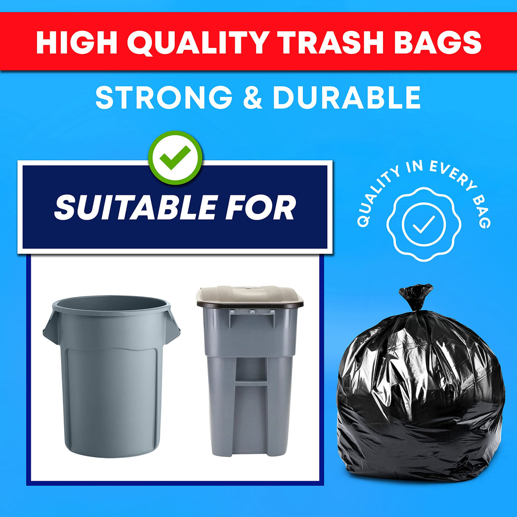 55 Gallon 3 Mil Heavy Duty Contractor Trash Bags F6764
