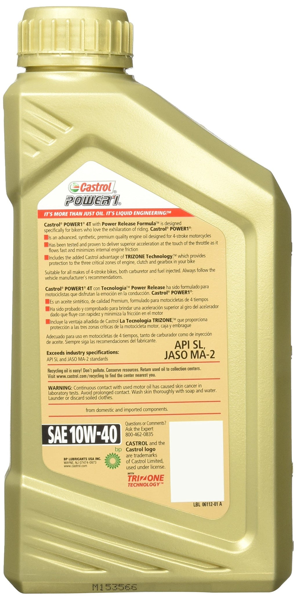 10W-40 Full Synthetic Motorcycle Oil I491