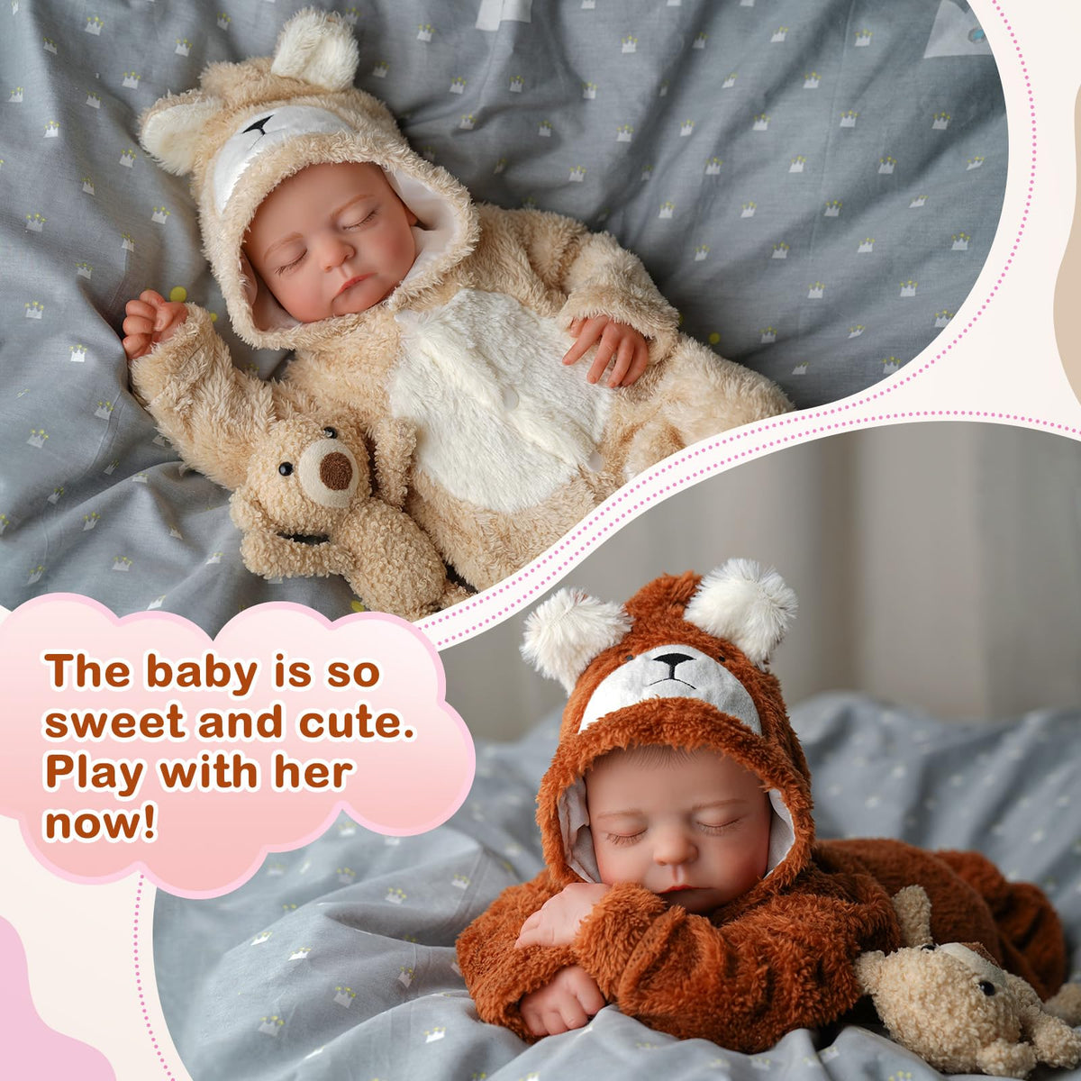 20 inch Soft Body Poseable Baby Doll H606