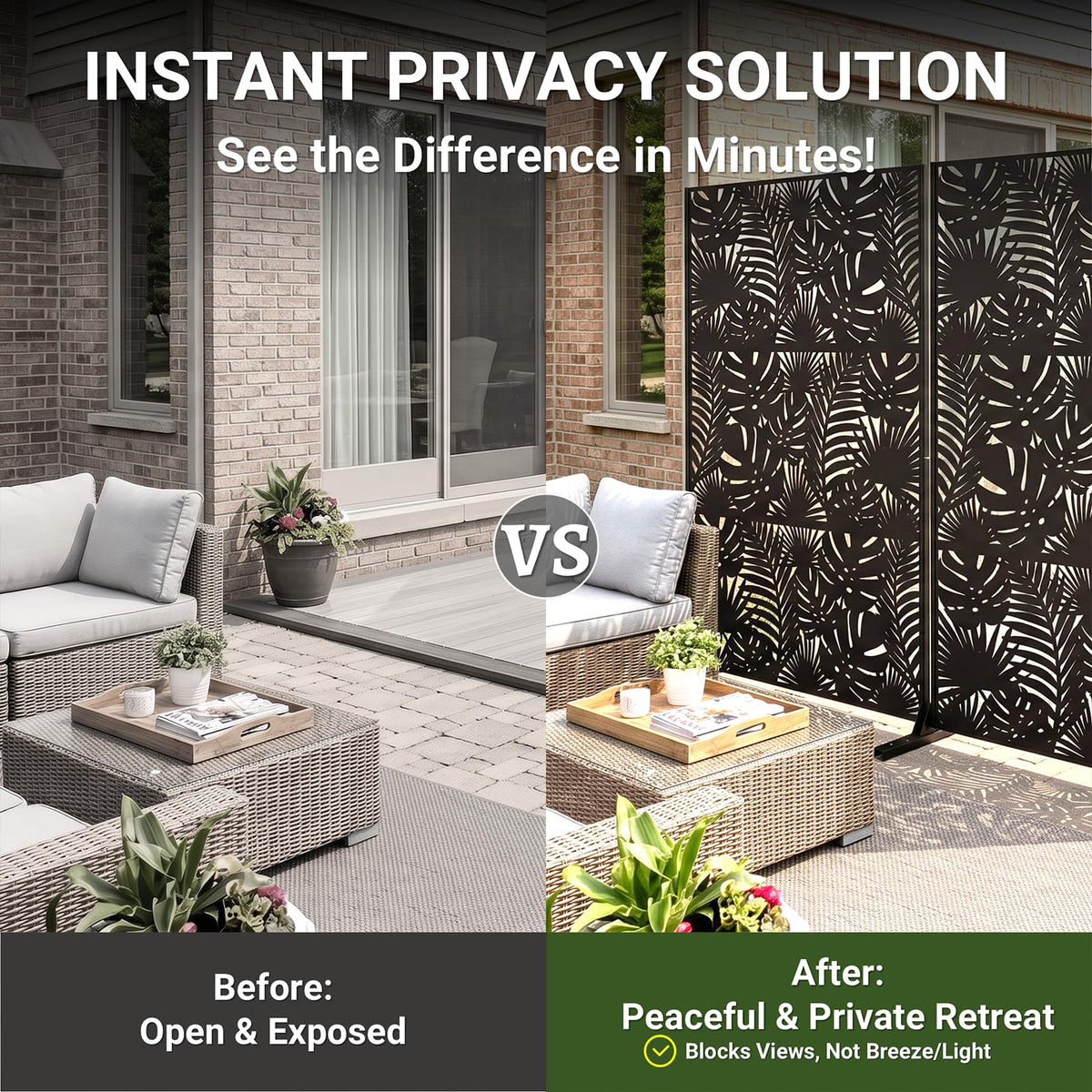 72in Laser Cut Steel Privacy Screen Z134