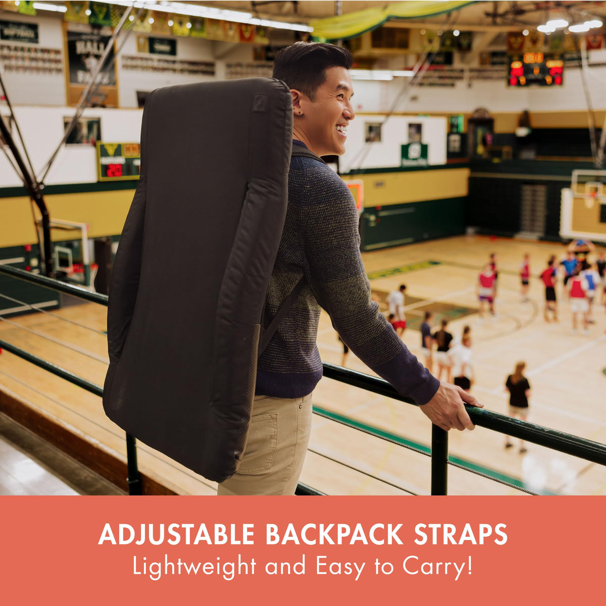 Portable Reclining Folding Stadium Seat with Back Support, Black W278