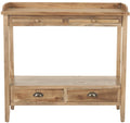 Weathered Oak Console Table with Drawers & Shelf L567